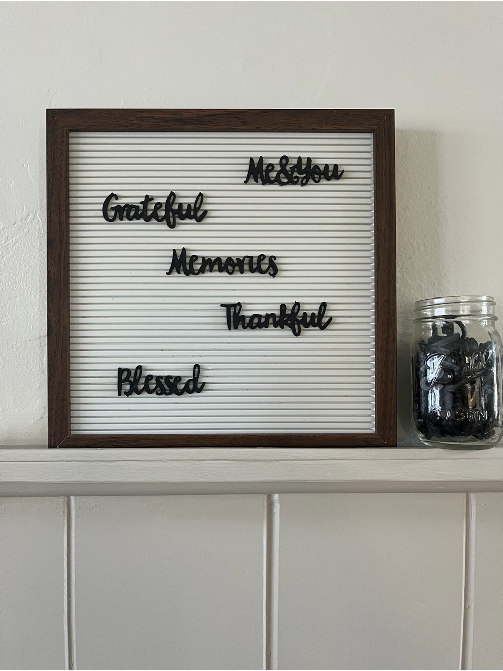 Wood Framed White Letter Board